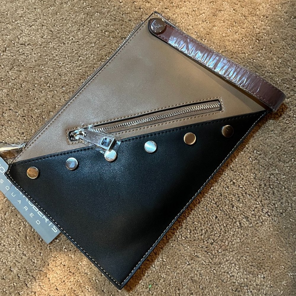 Sondra Roberts Two-Tone Wristlet (Black and Brown)